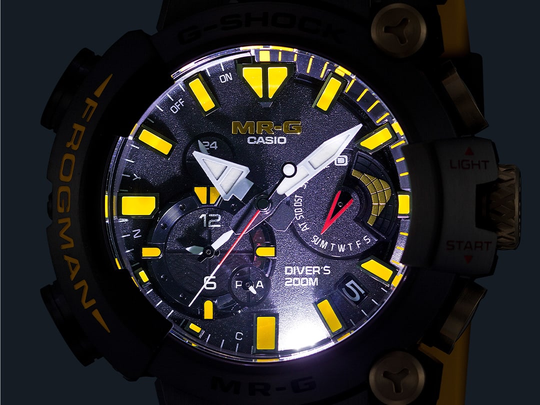 Super Illuminator (high-brightness LED light) for maintaining watch readability in the dark