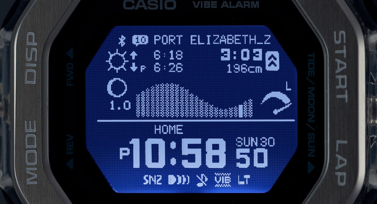 Super Illuminator (high-brightness auto LED backlight) for maintaining watch readability in the dark