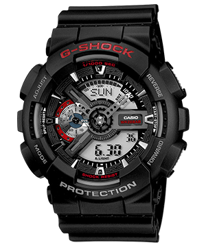 A large case with an analogue-digital combination dial