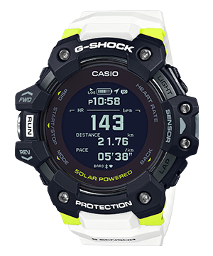 The G-SQUAD model which equipped with heart rate monitor and GPS.