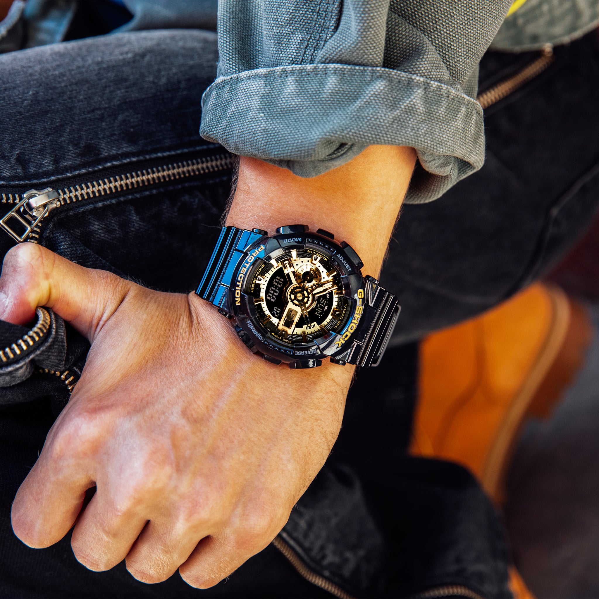 Casio G-Shock Analogue/Digital 200m WR Black & Gold Series - GA110GB-1A G-SHOCK Casio G-Shock Analogue/Digital 200m WR Black & Gold Series - GA110GB-1A G-SHOCK