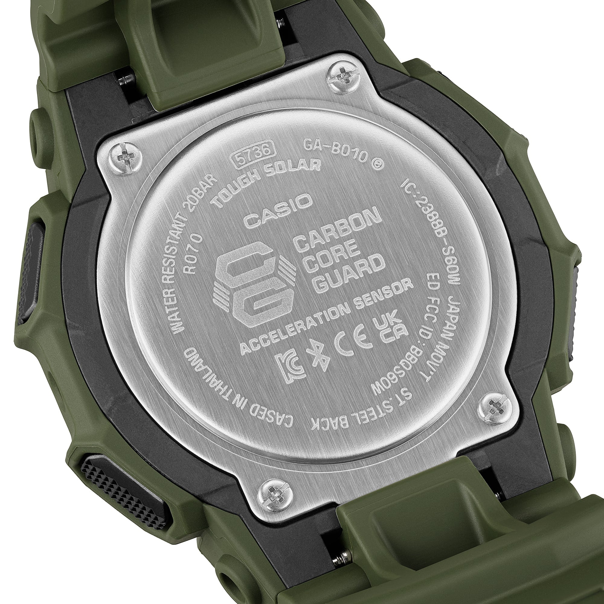 CASIO G‑SHOCK GA‑B010‑3ADR Tough Solar Bluetooth Step‑Tracker Watch — Green GUESS CASIO G‑SHOCK GA‑B010‑3ADR Tough Solar Bluetooth Step‑Tracker Watch — Green GUESS