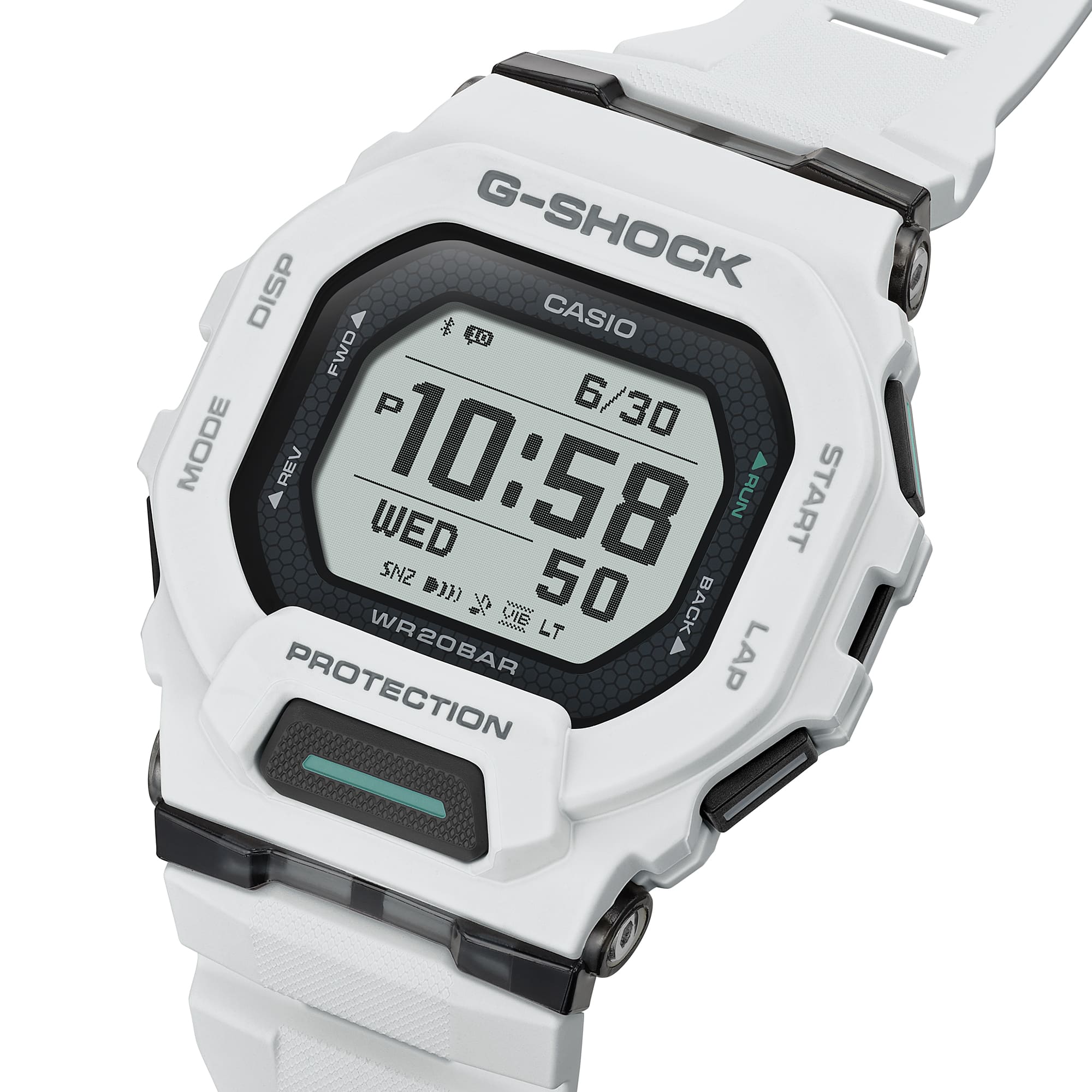 CASIO G‑SHOCK GBD‑200‑7DR Bluetooth Step‑Tracker Sports Watch — White GUESS CASIO G‑SHOCK GBD‑200‑7DR Bluetooth Step‑Tracker Sports Watch — White GUESS