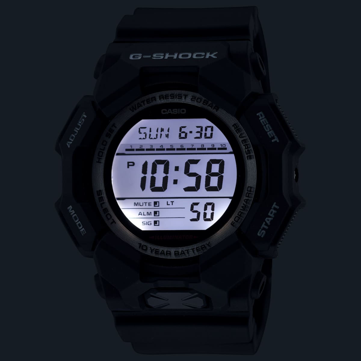 G-Shock GD010-1A1 Men's Black Digital Watch | 10-Year Battery | Carbon Core Guard CASIO G-Shock GD010-1A1 Men's Black Digital Watch | 10-Year Battery | Carbon Core Guard CASIO