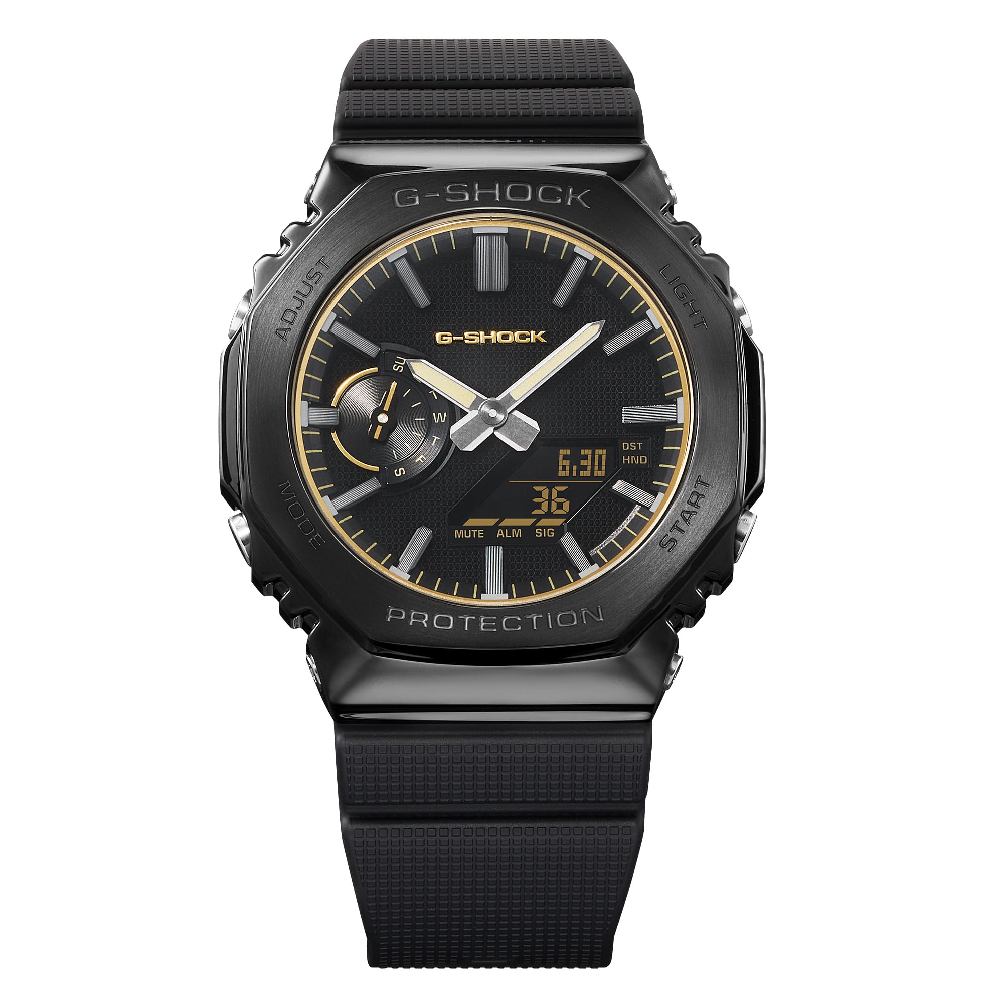 Casio G-Shock GM2100LXB-1A9 Men's Black & Gold Metal Bezel Analogue Digital Watch G-SHOCK Casio G-Shock GM2100LXB-1A9 Men's Black & Gold Metal Bezel Analogue Digital Watch G-SHOCK