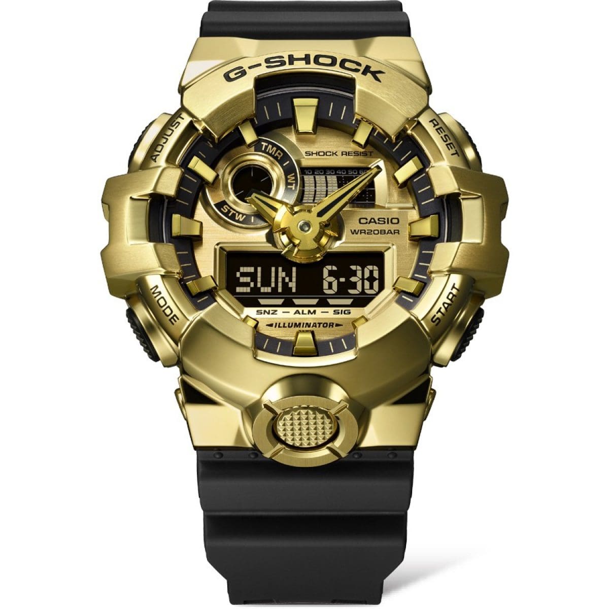 Casio G-Shock GM700G-9A Gold Stainless Steel Bezel Black Resin Strap Analog-Digital 200M Watch Seiko Casio G-Shock GM700G-9A Gold Stainless Steel Bezel Black Resin Strap Analog-Digital 200M Watch Seiko