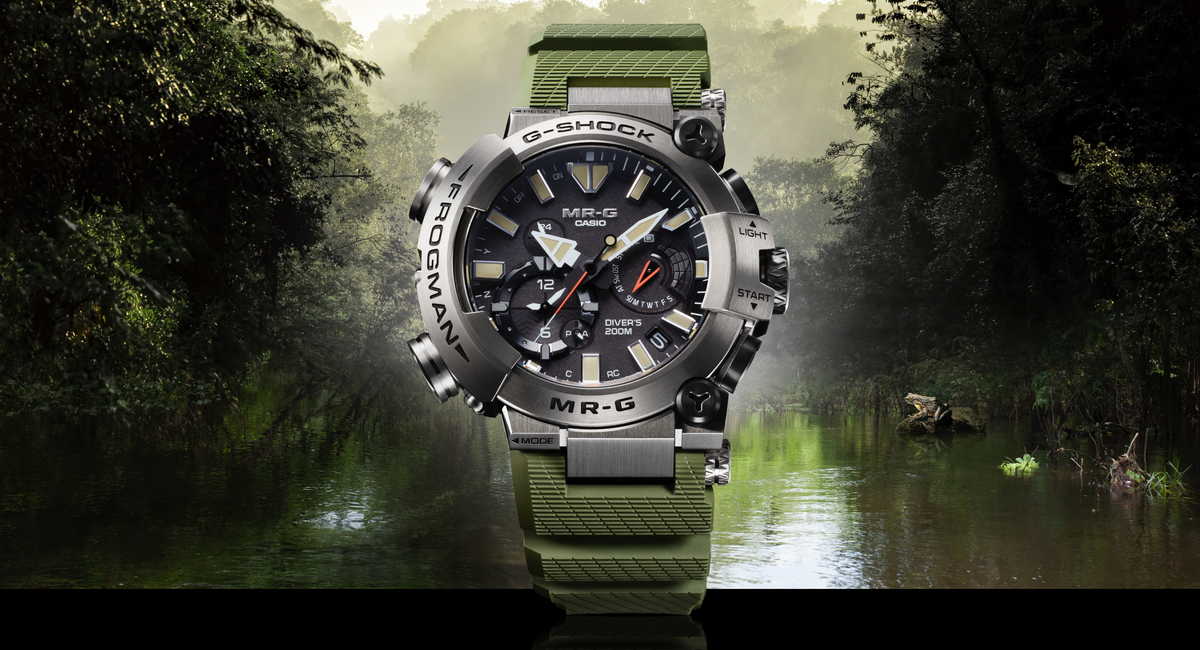 A premium, full-metal G-SHOCK MR-G timepiece for the sea joins the FROGMAN family of full-fledged diver’s watches.