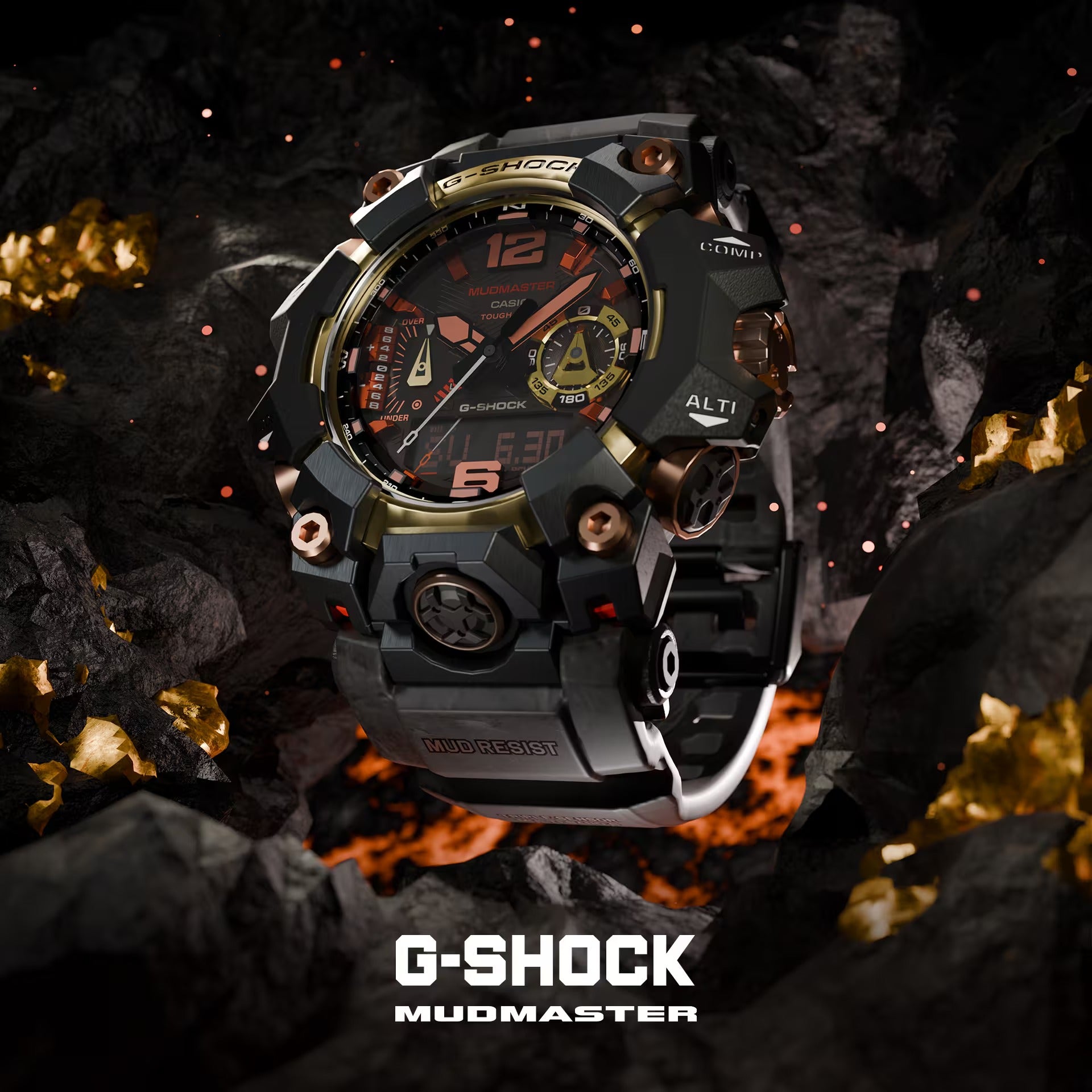 G-Shock Master of G Mudmaster GWG-B1000MG-1A9 Magma Gold Limited Edition Solar Bluetooth Men's Watch G-SHOCK G-Shock Master of G Mudmaster GWG-B1000MG-1A9 Magma Gold Limited Edition Solar Bluetooth Men's Watch G-SHOCK